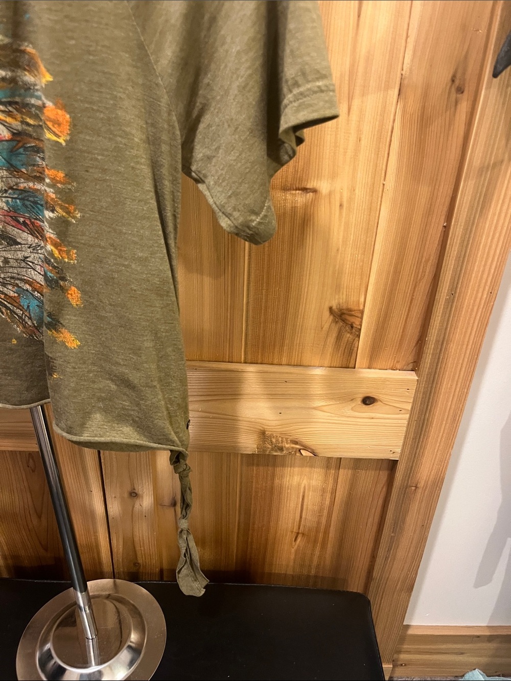 Denim & Supply Ralph Lauren Olive Graphic Tie-Side Cropped Tee - Picture 5 of 9